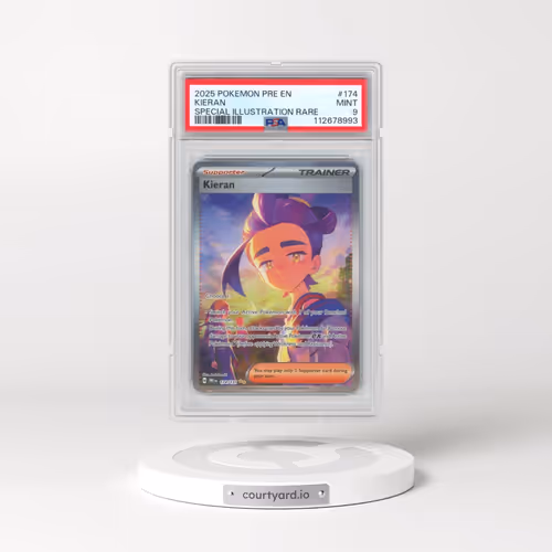 2025 Pokémon Pre EN-Prismatic Evolutions #174 Kieran - Special Illustration Rare (PSA 9 MINT)