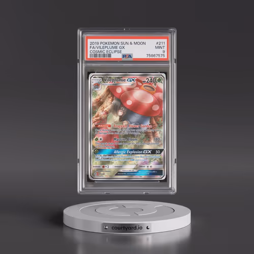 2019 Pokémon Sun & Moon Cosmic Eclipse #211 Vileplume GX - Holo Full Art (PSA 9 MINT)
