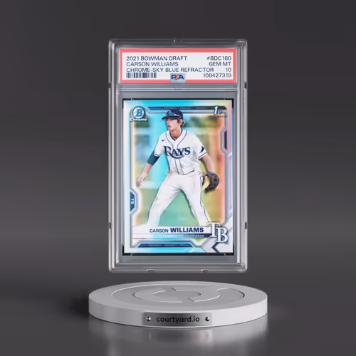 2021 Bowman Draft #BDC180 Carson Williams - Chrome-Sky Blue Refractor (PSA 10 GEM MINT)