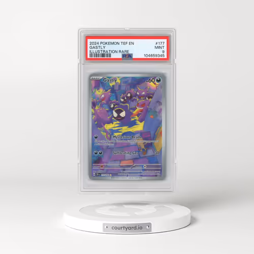 2024 Pokémon Tef EN-Temporal Forces #177 Gastly - Illustration Rare (PSA 9 MINT)