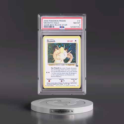 2000 Pokémon Promo Black Star #10 Meowth - Holo Game Boy (PSA 8 NM-MT)
