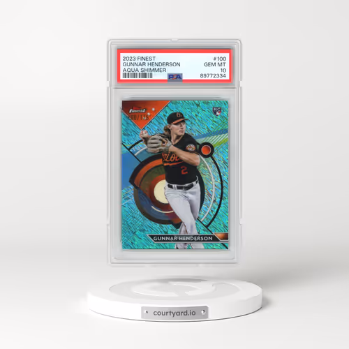 2023 Topps Finest #100 Gunnar Henderson - Aqua Shimmer (PSA 10 GEM MINT)