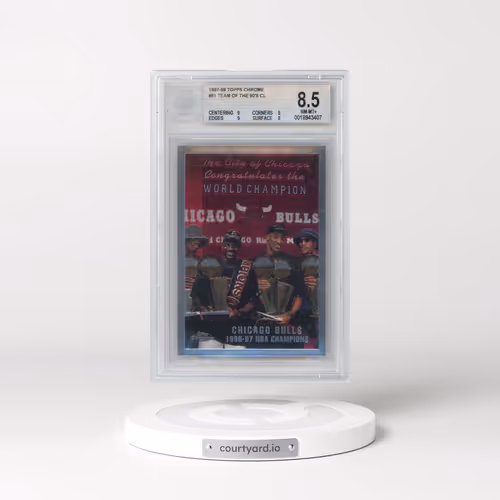 1997 Topps Chrome #51 Bulls NBA Champions (BGS 8.5 NM-MT+)