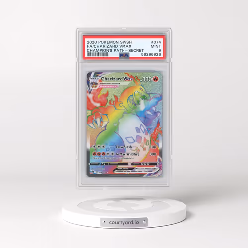 2020 Pokémon Sword & Shield Champion's Path #074 Charizard Vmax - Full Art Secret (PSA 9 MINT)