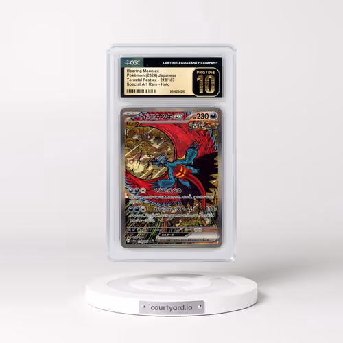 2024 Pokémon Sv8a-Terastal Fest EX #218 Roaring Moon EX - Holo Special Art Rare (CGC 10 PRISTINE)