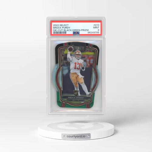 2022 Panini Select #213 Brock Purdy - Die-Cut Black/Green Prizm (PSA 9 MINT)