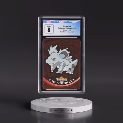 1999 Series 1 (Oval Nintendo Seal) #30 Nidorina - First Print (Blue Topps Logo) Silver Foil (Smooth)