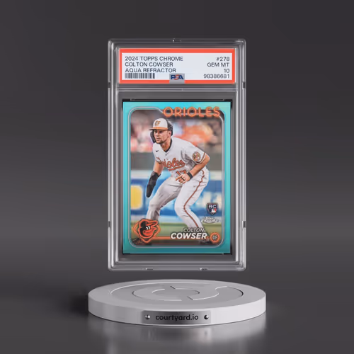 2024 Topps Chrome #278 Colton Cowser - Aqua Refractor (PSA 10 GEM MINT)