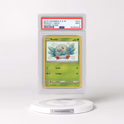 2019 Pokémon Sun & Moon Hidden Fates #SV2 Rowlet - Holo (PSA 9 MINT)