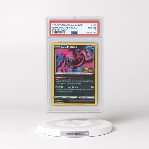 2021 Pokémon Swsh Black Star Promo #125 Galarian Moltres - Holo Prerelease (PSA 8 NM-MT)