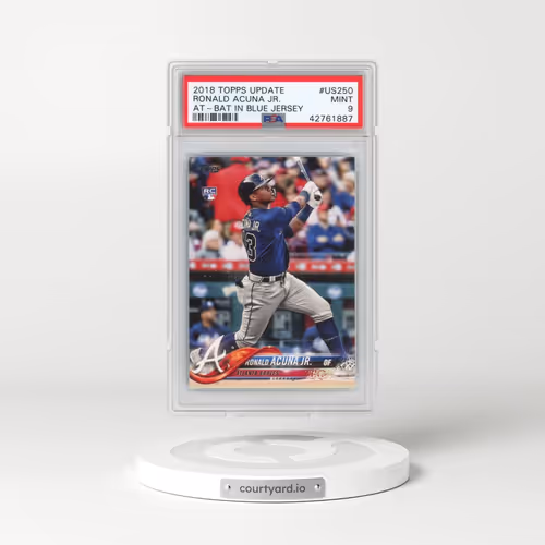 2018 Topps Update #US250 Ronald Acuna Jr. - At-Bat in Blue Jersey (PSA 9 MINT)