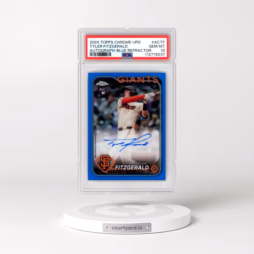 2024 Topps Chrome Update Chrome Baseball Update Series Autographs #ACTF Tyler Fitzgerald - Blue Refr