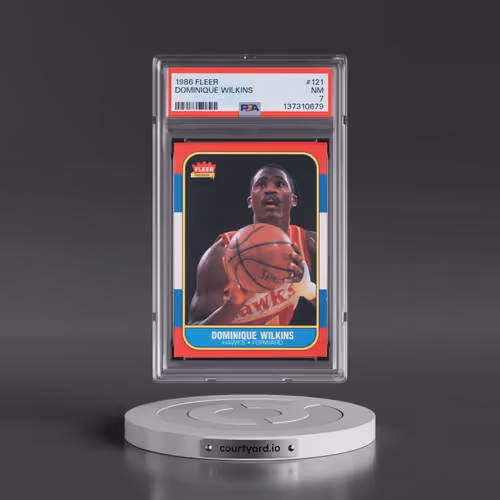 1986 Fleer #121 Dominique Wilkins (PSA 7 NM)
