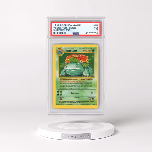 1999 Pokémon Game #15 Venusaur - Holo Shadowless (PSA 7 NM)