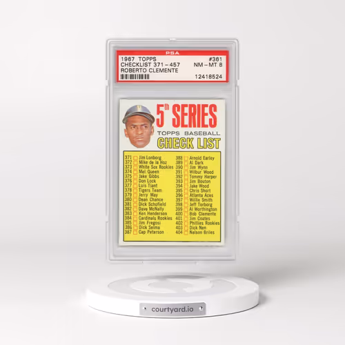 1967 Topps #361 Checklist 371-457 - Roberto Clemente (PSA 8 NM-MT)