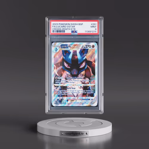 2023 Pokémon Swsh Black Star Promo #291 Lucario Vstar - Full Art Crown Zenith Elite Trainer Box (PSA