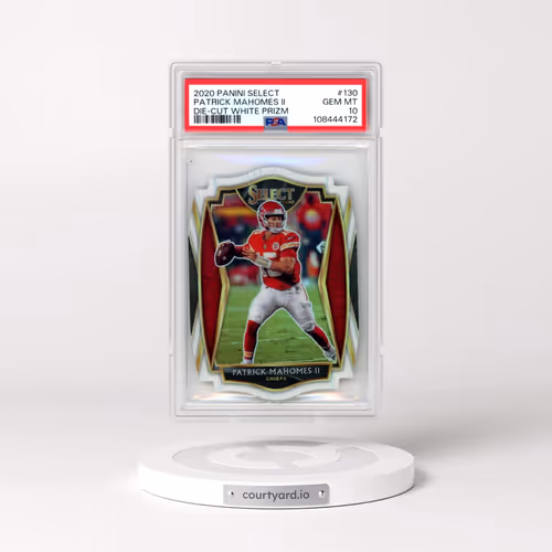 2020 Panini Select #130 Patrick Mahomes II - Die-Cut White Prizm (PSA 10 GEM MINT)