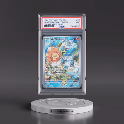 2024 Pokémon Ssp EN-Surging Sparks #195 Castform Sunny Form - Illustration Rare (PSA 9 MINT)