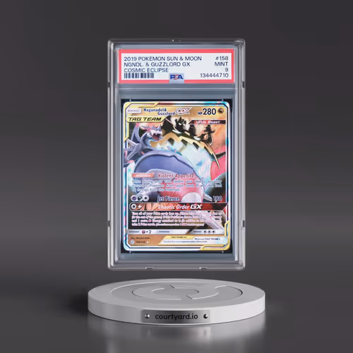 2019 Pokémon Sun & Moon Cosmic Eclipse #158 Naganadel & Guzzlord GX - Holo (PSA 9 MINT)