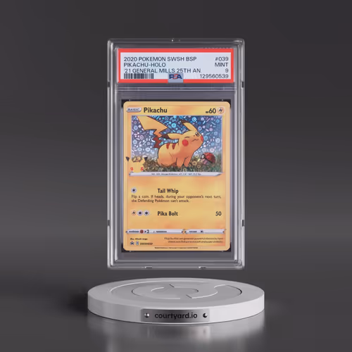 2020 Pokémon Swsh Black Star Promo #039 Pikachu - Holo 2021 General Mills 25th Anniversary (PSA 9 MI
