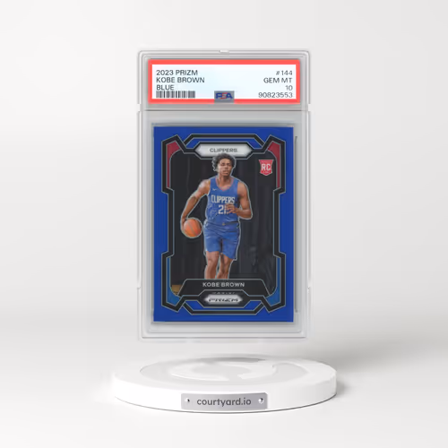 2023 Panini Prizm #144 Kobe Brown - Blue Prizm (PSA 10 GEM MINT)
