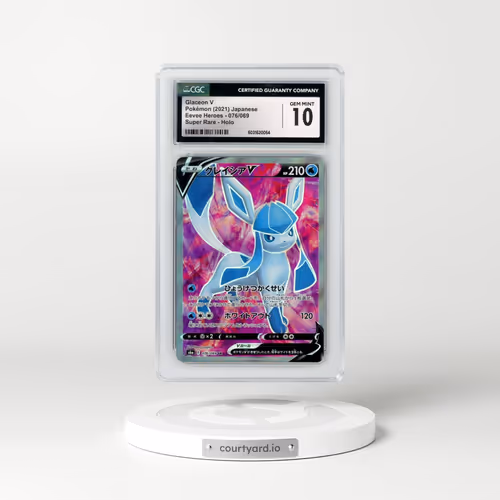2021 Eevee Heroes #076/069 Glaceon V - Super Rare Holo (CGC 10 GEM MINT)