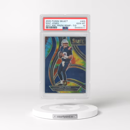 2020 Panini Select 2021 Xrc Prizm Redemption #405 Mac Jones - Tie-Dye Prizm (PSA 10 GEM MINT)