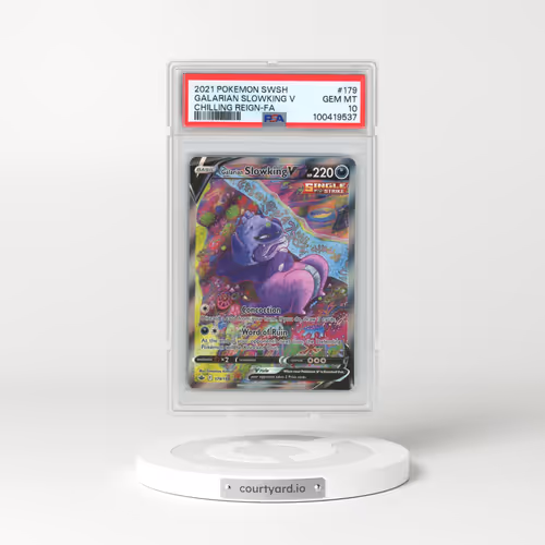 2021 Pokémon Sword & Shield Chilling Reign #179 Galarian Slowking V - Holo Full Art (PSA 10 GEM MINT)