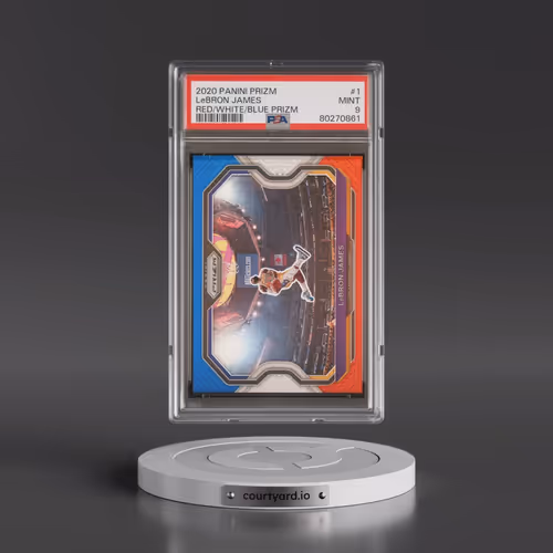 2020 Panini Prizm #1 LeBron James - Red/White/Blue Prizm (PSA 9 MINT)