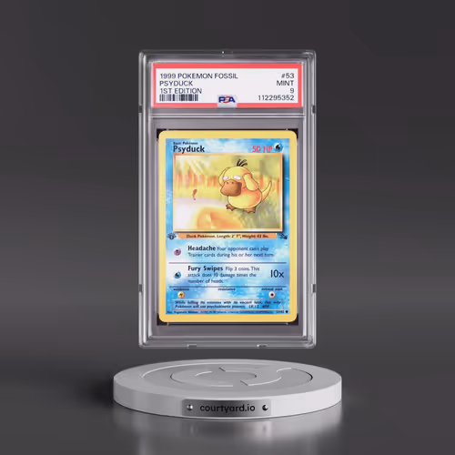1999 Pokémon Fossil #53 Psyduck - 1st Edition (PSA 9 MINT)