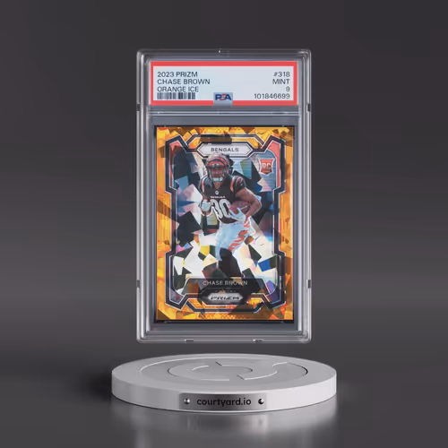 2023 Panini Prizm #318 Chase Brown - Orange Ice (PSA 9 MINT)