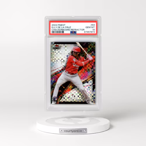 2024 Topps Finest #64 Elly de La Cruz - Checkerboard Refractor (PSA 10 GEM MINT)