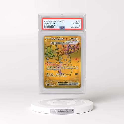 2025 Pokémon Pre EN-Prismatic Evolutions #179 Pikachu EX - Holo Hyper Rare (PSA 10 GEM MINT)