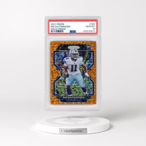 2021 Panini Prizm #382 Micah Parsons - Disco Prizm (PSA 10 GEM MINT)