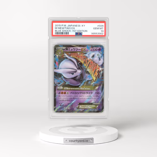 2015 Japanese Pokémon XY Blue Shock #026 M Mewtwo EX - 1st Edition Holo (PSA 10 GEM MINT)