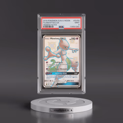 2019 Pokémon Sun & Moon Hidden Fates #SV59 Mewtwo GX - Holo Full Art (PSA 9 MINT)