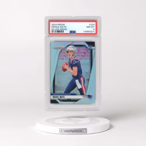 2024 Panini Prizm #329 Drake Maye - Silver Prizm (PSA 8 NM-MT)