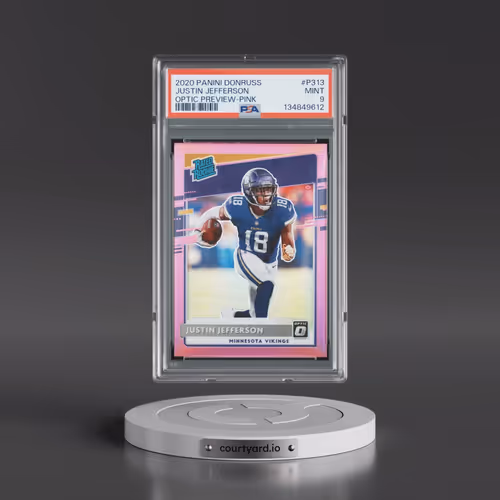 2020 Panini Donruss #P313 Justin Jefferson - Optic Preview-Pink (PSA 9 MINT)