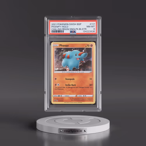 2021 Pokémon Swsh Black Star Promo #117 Phanpy - Holo Chilling Reign Single Pack Blisters (PSA 8 NM-