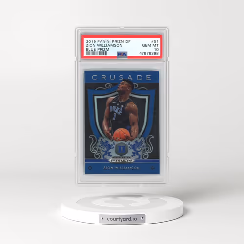 2019 Panini Prizm Draft Picks #51 Zion Williamson - Blue Prizm (PSA 10 GEM MINT)