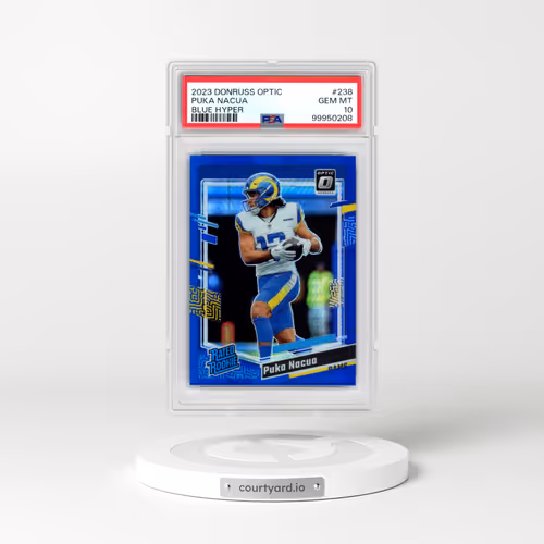 2023 Panini Donruss Optic #238 Puka Nacua - Blue Hyper (PSA 10 GEM MINT)