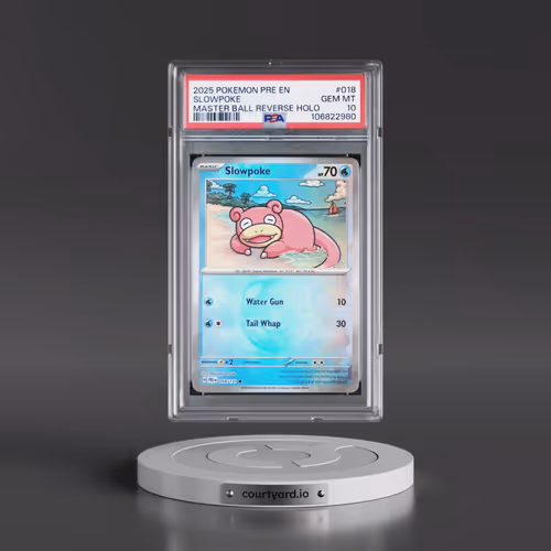 2025 Pokémon Pre EN-Prismatic Evolutions #018 Slowpoke - Reverse Holo Master Ball (PSA 10 GEM MINT)