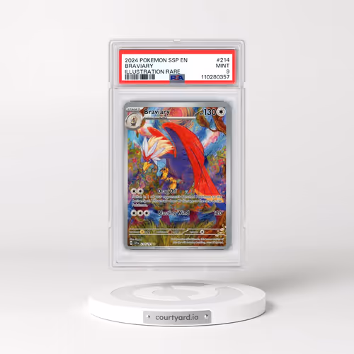 2024 Pokémon Ssp EN-Surging Sparks #214 Braviary - Illustration Rare (PSA 9 MINT)