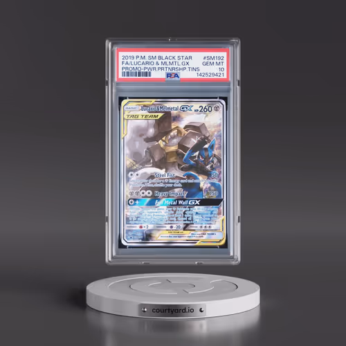 2019 Pokémon SM Black Star Promo #SM192 Lucario & Melmetal GX - Holo Full Art Power Partnership Tins