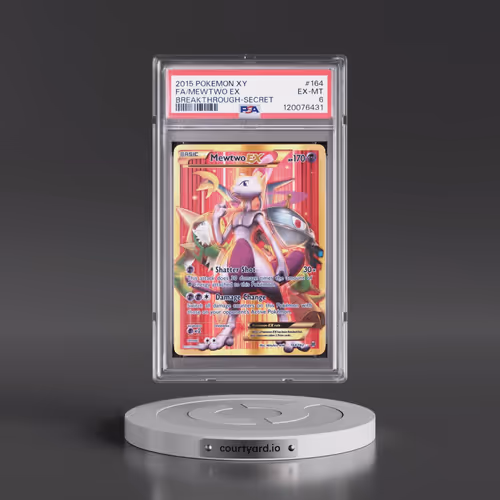 2015 Pokémon XY Breakthrough #164 Mewtwo EX - Holo Full Art Secret (PSA 6 EX-MT)