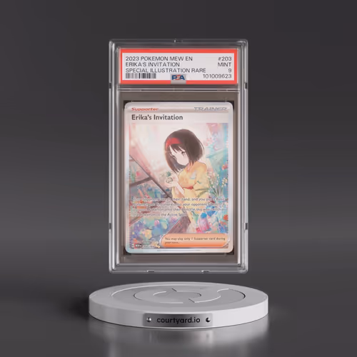 2023 Pokémon Mew EN-151 #203 Erika's Invitation - Special Illustration Rare (PSA 9 MINT)