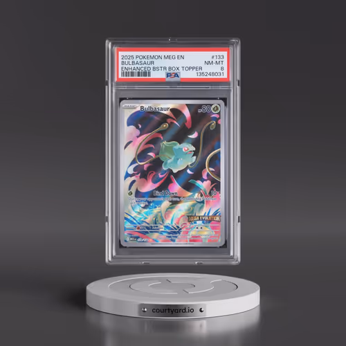 2025 Pokémon Meg EN-Mega Evolution #133 Bulbasaur - Enhanced Booster Box Topper (PSA 8 NM-MT)