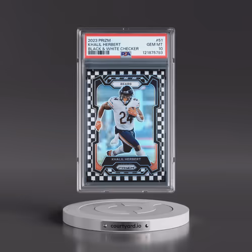 2023 Panini Prizm #51 Khalil Herbert - Black & White Checker (PSA 10 GEM MINT)