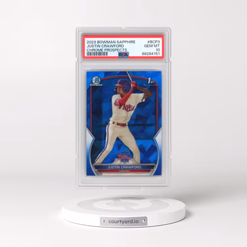 2023 Bowman Sapphire Edition Chrome Prospects #BCP3 Justin Crawford (PSA 10 GEM MINT)