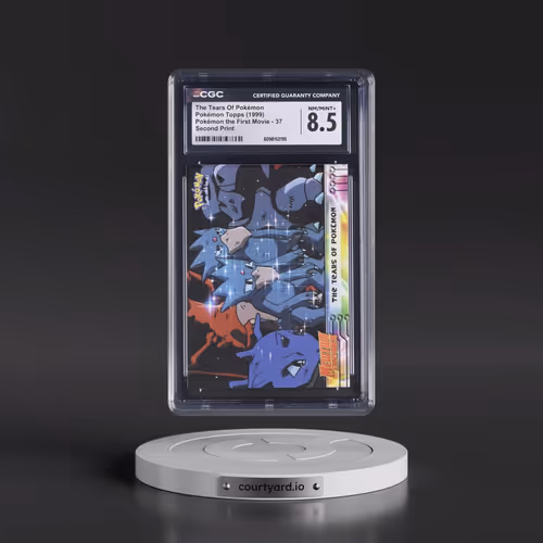1999 Pokémon the First Movie #37 The Tears Of Pokémon - Second Print (Black Topps Logo) (CGC 8.5 NM-